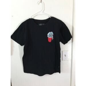 Shark red solo cup graphic black short sleeve t-shirt